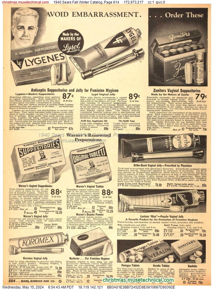1940 Sears Fall Winter Catalog, Page 614
