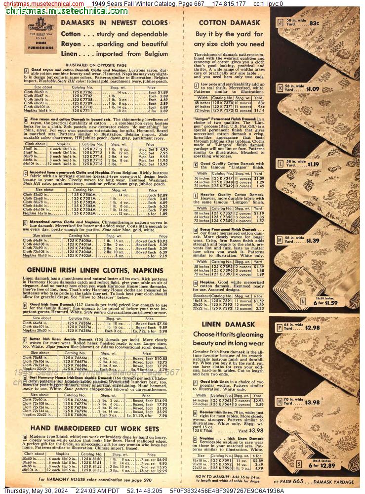 1949 Sears Fall Winter Catalog, Page 667