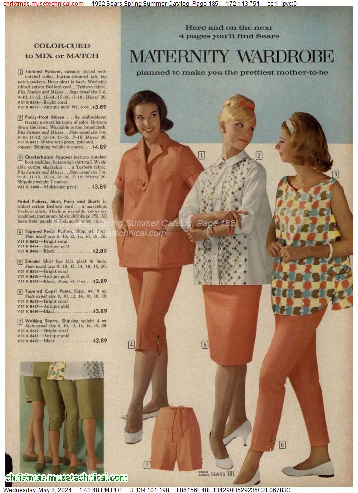 1962 Sears Spring Summer Catalog, Page 185