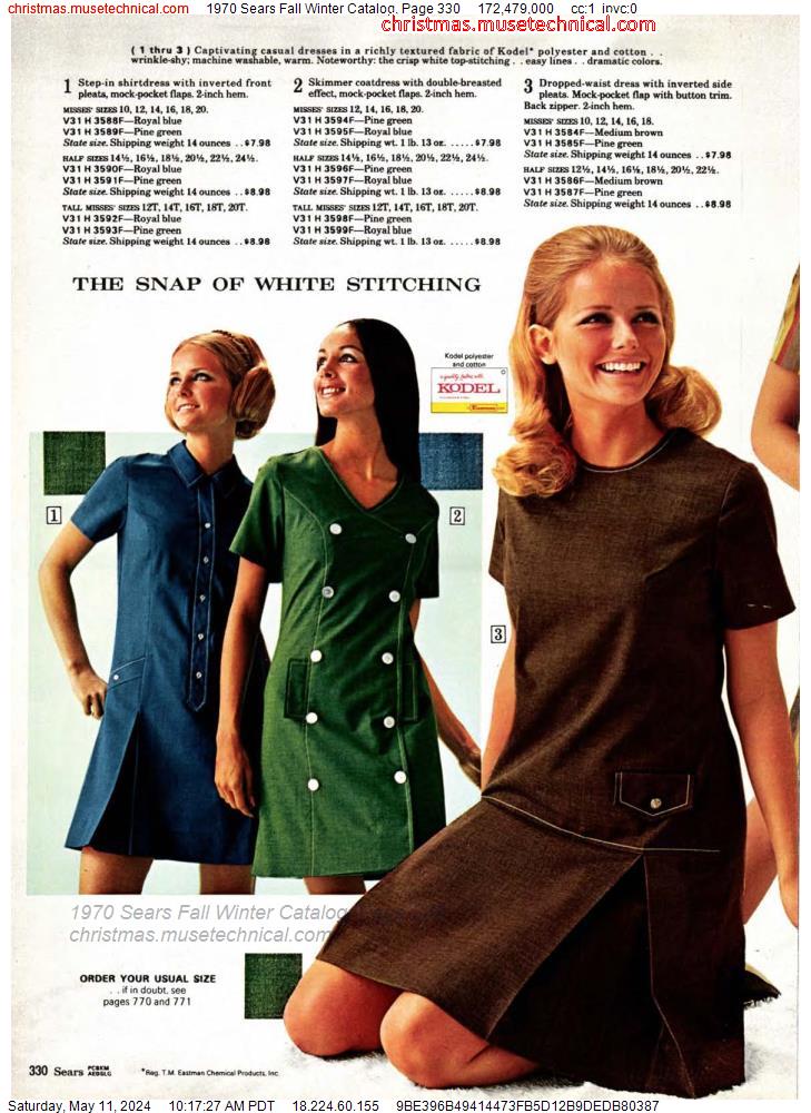 1970 Sears Fall Winter Catalog, Page 330