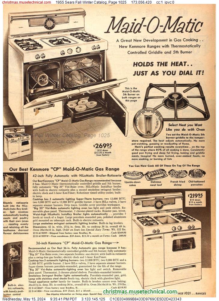 1955 Sears Fall Winter Catalog, Page 1025
