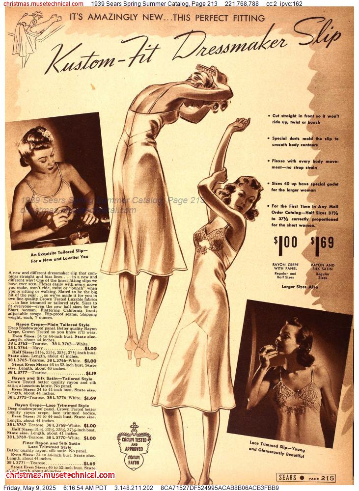 1939 Sears Spring Summer Catalog, Page 213