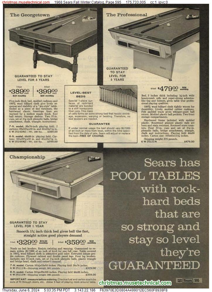 1968 Sears Fall Winter Catalog, Page 595