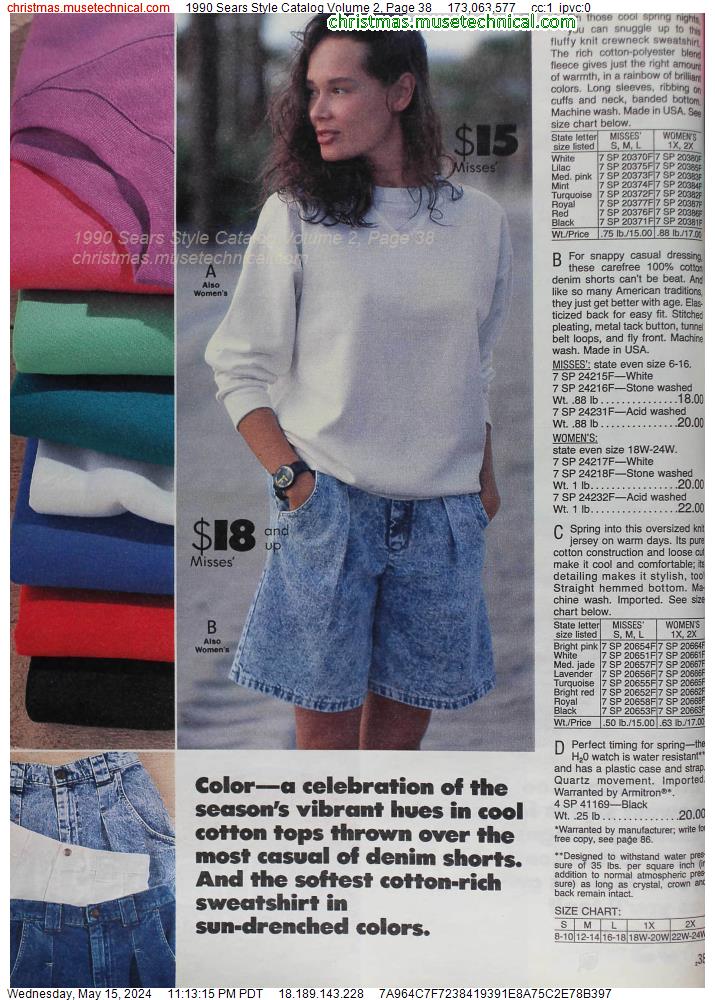 1990 Sears Style Catalog Volume 2, Page 38