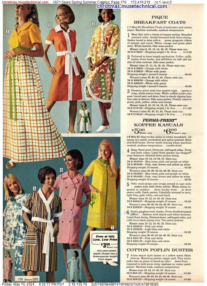 1971 Sears Spring Summer Catalog, Page 170