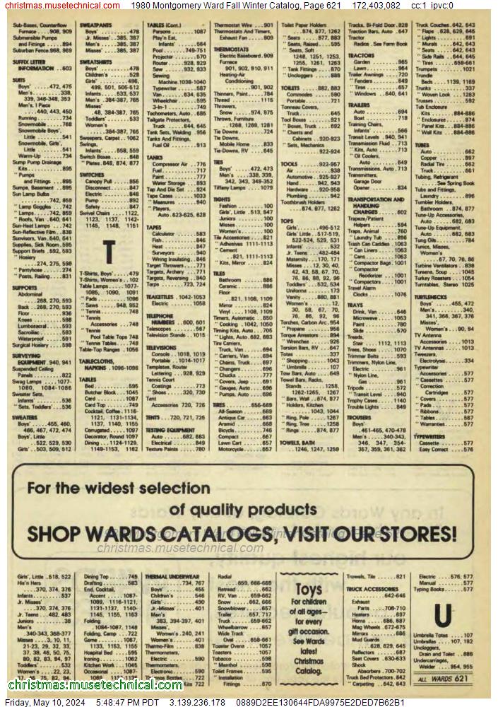 1980 Montgomery Ward Fall Winter Catalog, Page 621