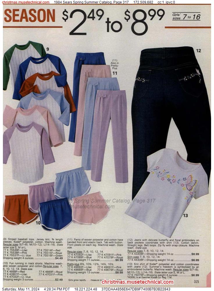 1984 Sears Spring Summer Catalog, Page 317