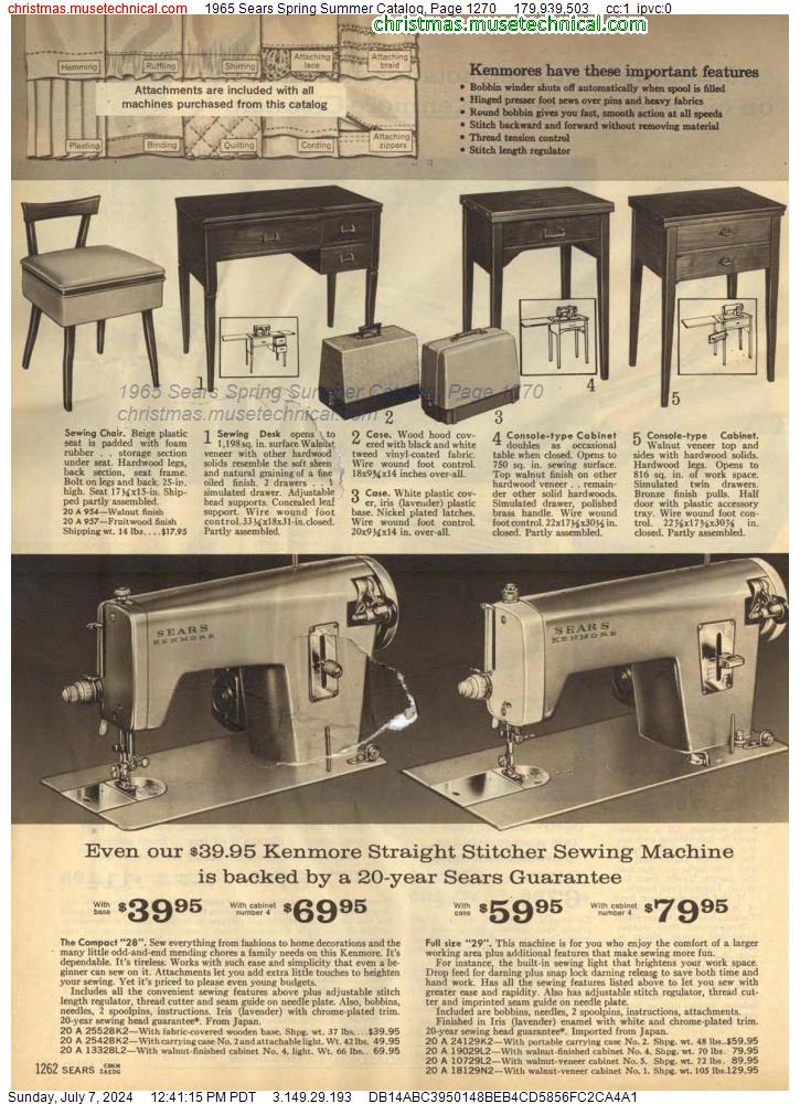 1965 Sears Spring Summer Catalog, Page 1270