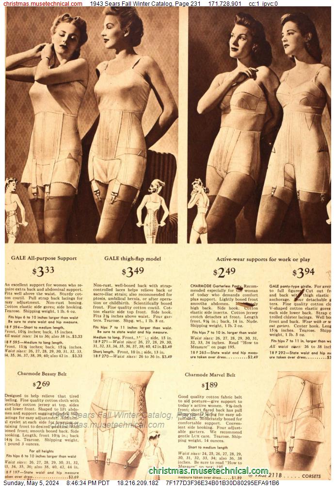 1943 Sears Fall Winter Catalog, Page 231
