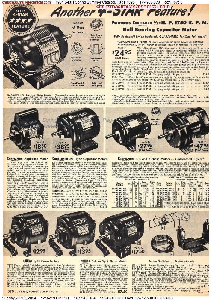 1951 Sears Spring Summer Catalog, Page 1095