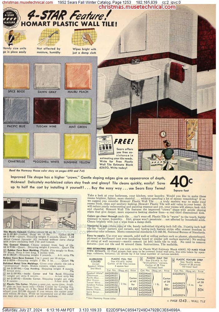 1952 Sears Fall Winter Catalog, Page 1253