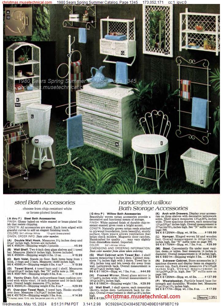 1980 Sears Spring Summer Catalog, Page 1345