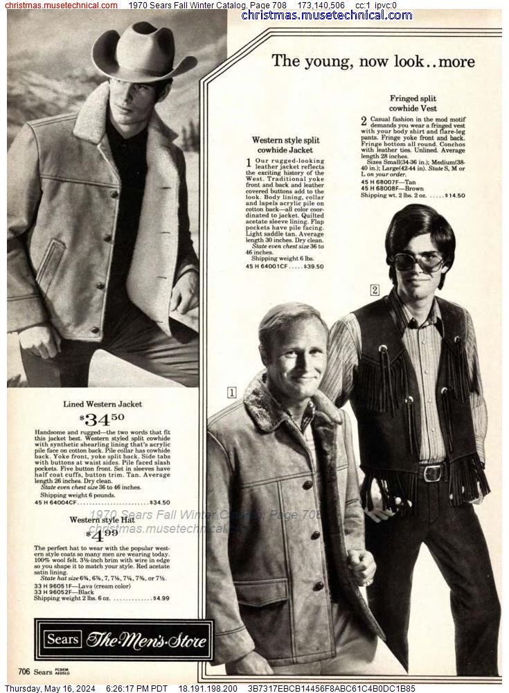 1970 Sears Fall Winter Catalog, Page 708