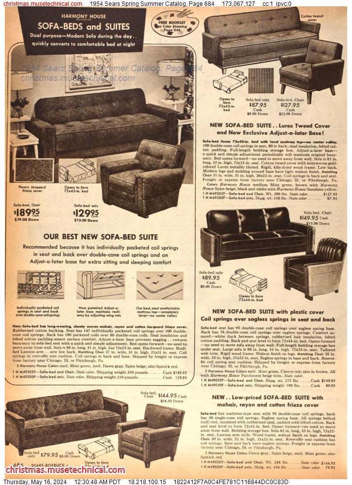 1954 Sears Spring Summer Catalog, Page 684