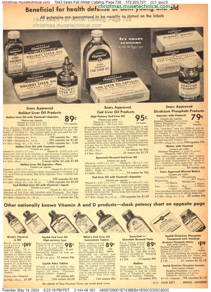 1943 Sears Fall Winter Catalog, Page 738