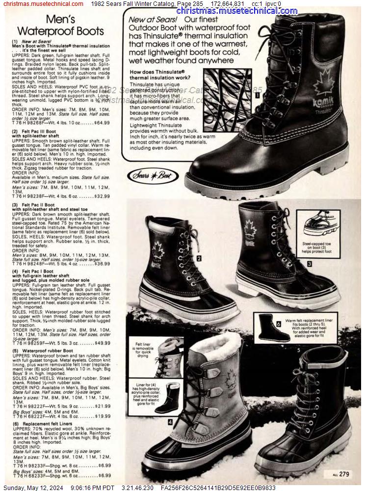 1982 Sears Fall Winter Catalog, Page 285