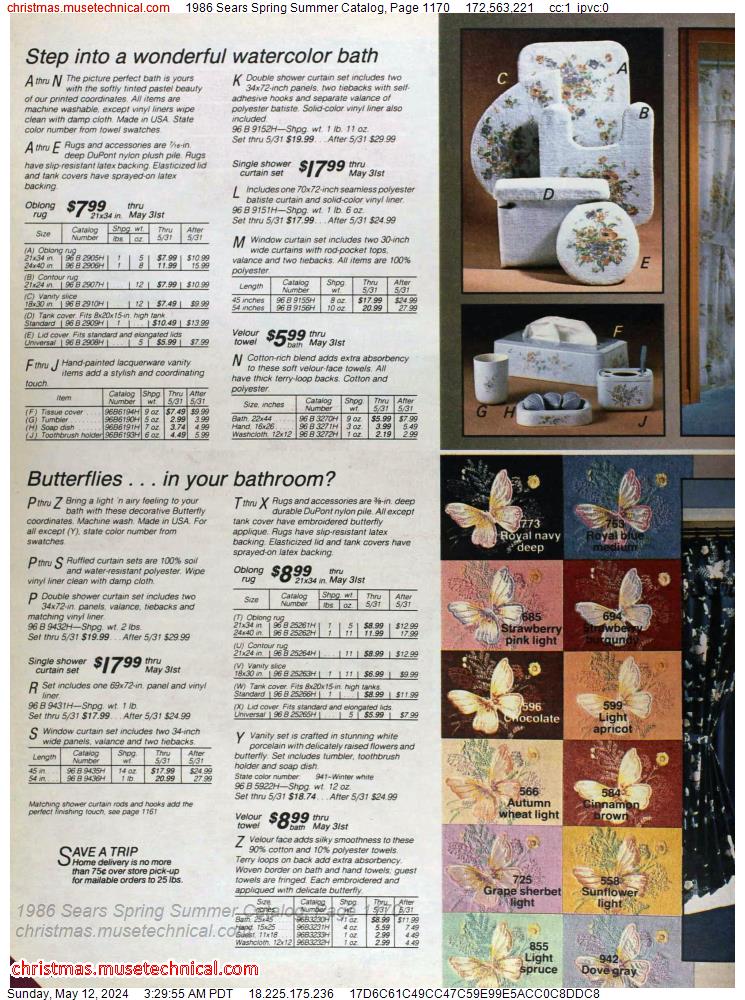 1986 Sears Spring Summer Catalog, Page 1170