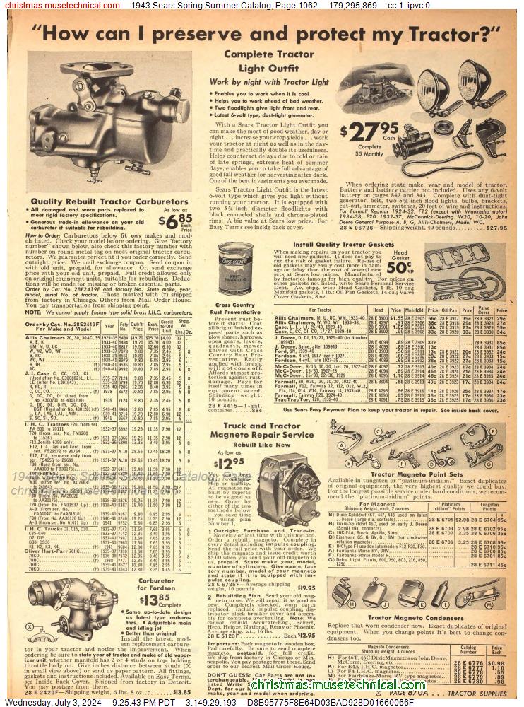 1943 Sears Spring Summer Catalog, Page 1062