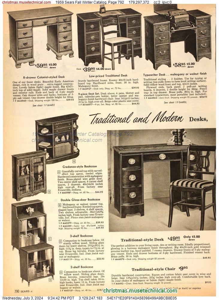 1959 Sears Fall Winter Catalog, Page 792