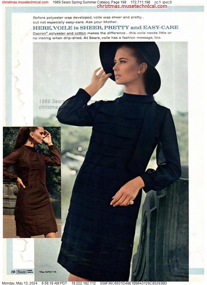 1969 Sears Spring Summer Catalog, Page 198