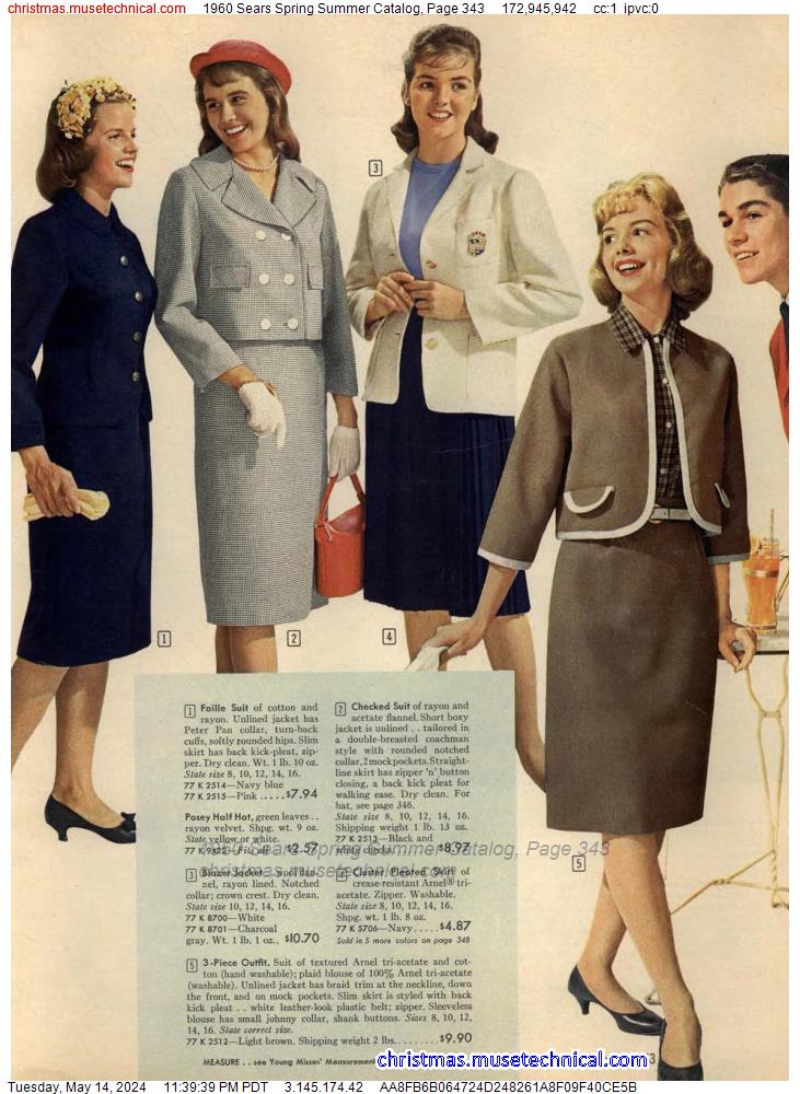 1960 Sears Spring Summer Catalog, Page 343