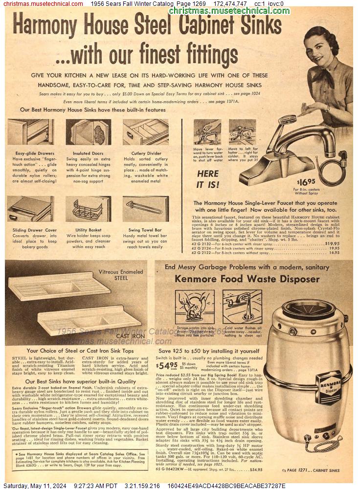 1956 Sears Fall Winter Catalog, Page 1269