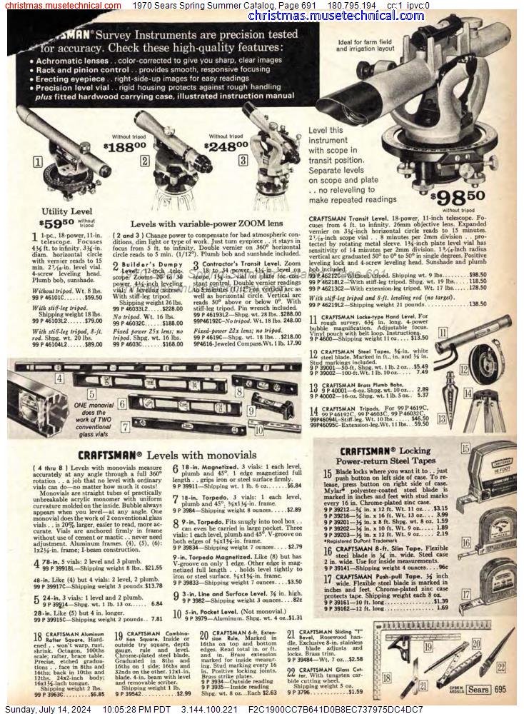 1970 Sears Spring Summer Catalog, Page 691