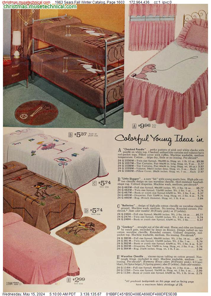 1963 Sears Fall Winter Catalog, Page 1603