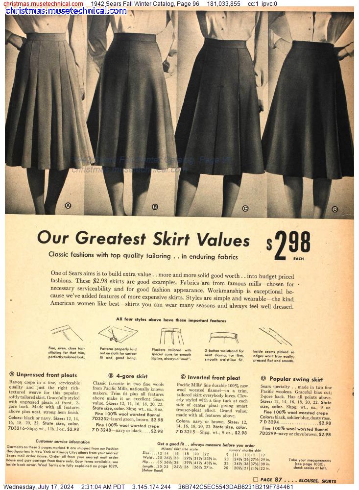 1942 Sears Fall Winter Catalog, Page 96