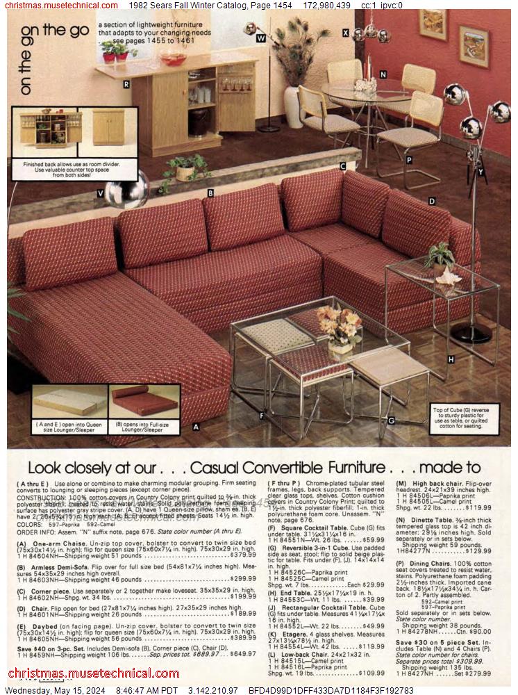 1982 Sears Fall Winter Catalog, Page 1454