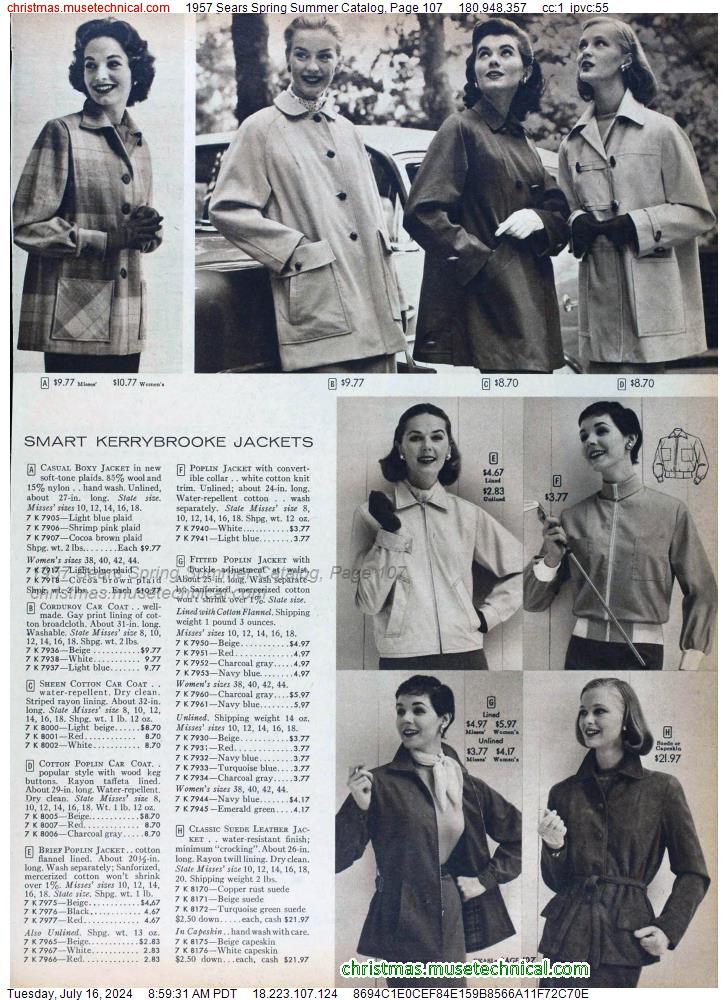 1957 Sears Spring Summer Catalog, Page 107
