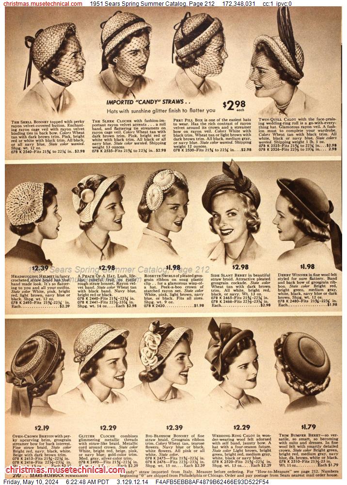 1951 Sears Spring Summer Catalog, Page 212