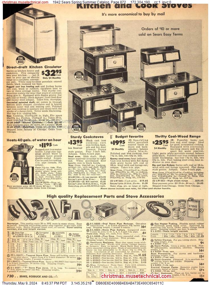 1942 Sears Spring Summer Catalog, Page 872