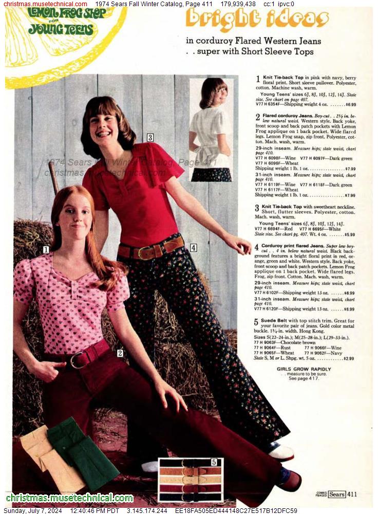 1974 Sears Fall Winter Catalog, Page 411