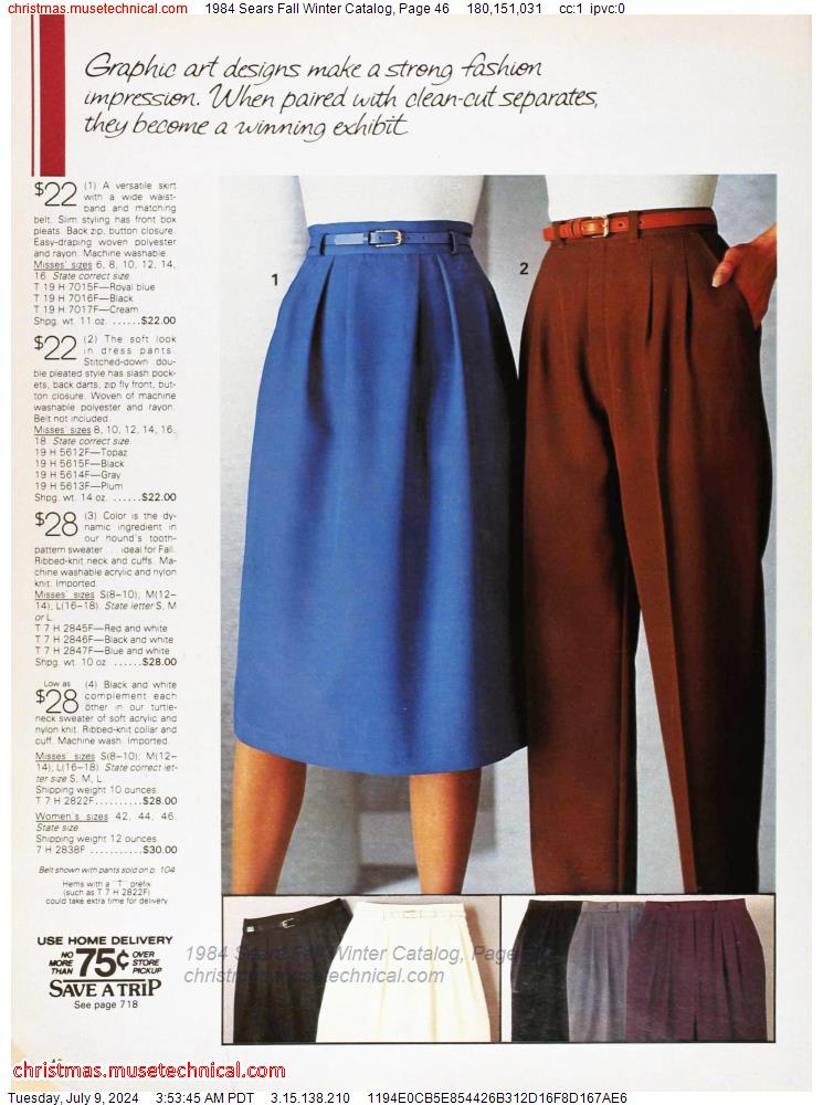 1984 Sears Fall Winter Catalog, Page 46