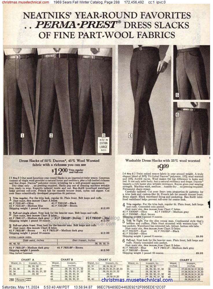 1969 Sears Fall Winter Catalog, Page 288