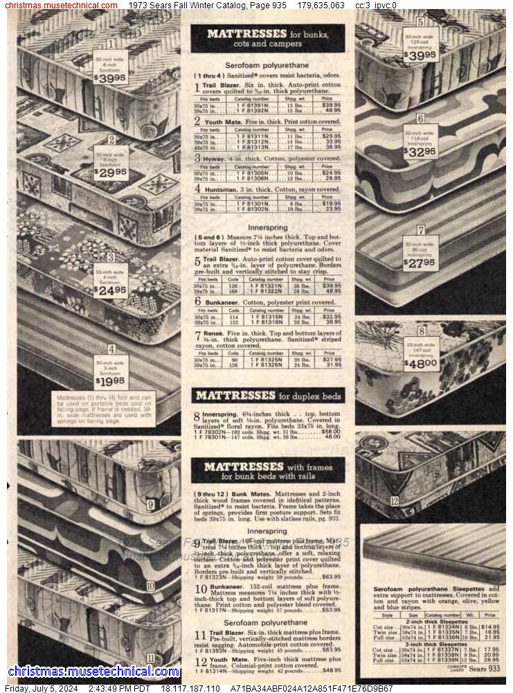 1973 Sears Fall Winter Catalog, Page 935