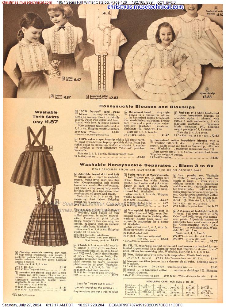1957 Sears Fall Winter Catalog, Page 426