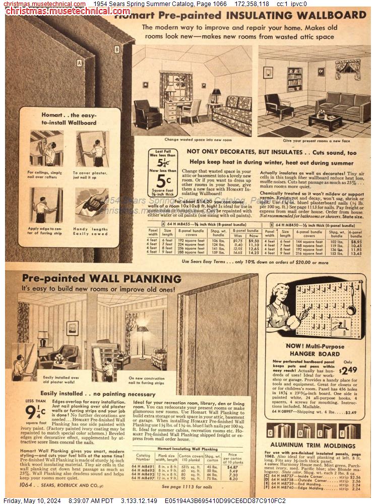 1954 Sears Spring Summer Catalog, Page 1066