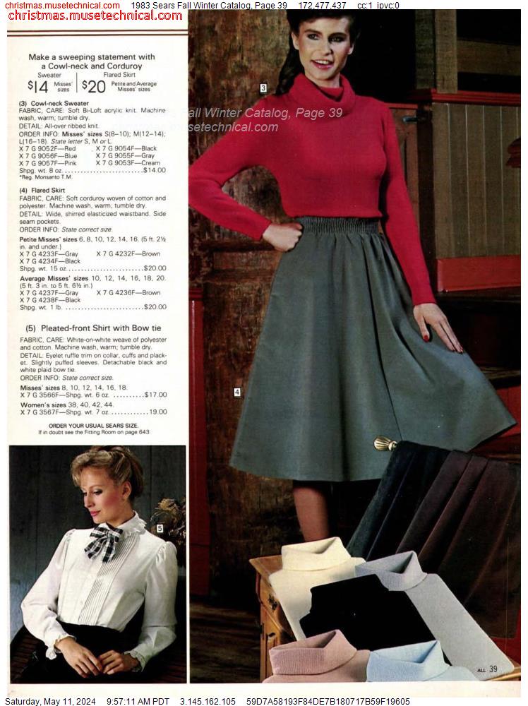 1983 Sears Fall Winter Catalog, Page 39