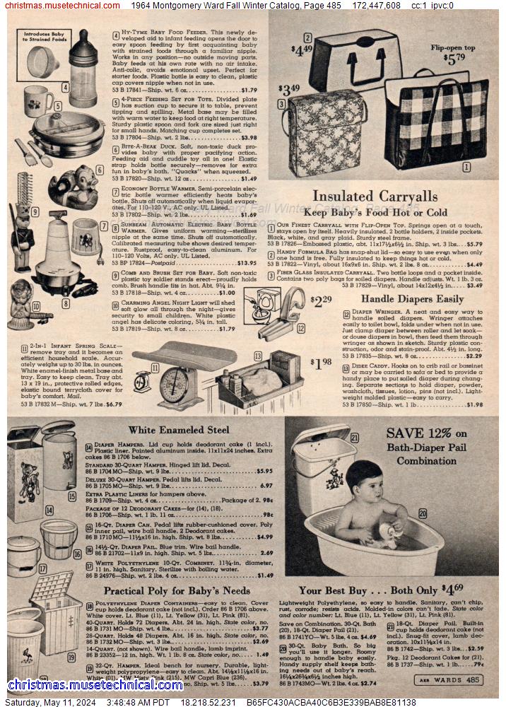 1964 Montgomery Ward Fall Winter Catalog, Page 485