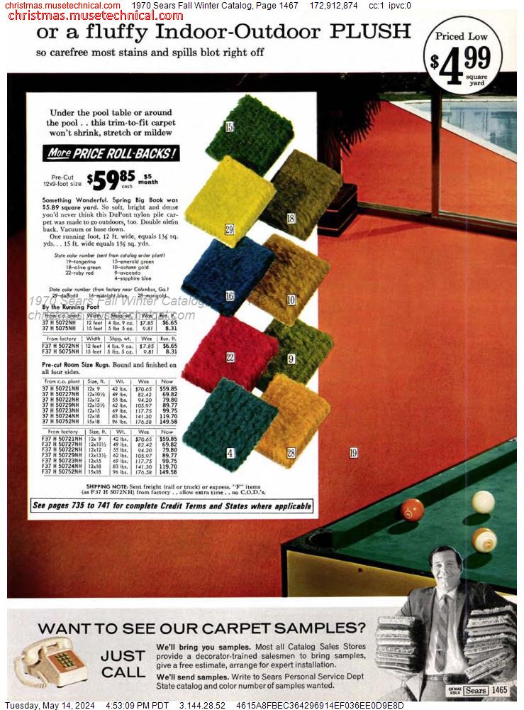 1970 Sears Fall Winter Catalog, Page 1467