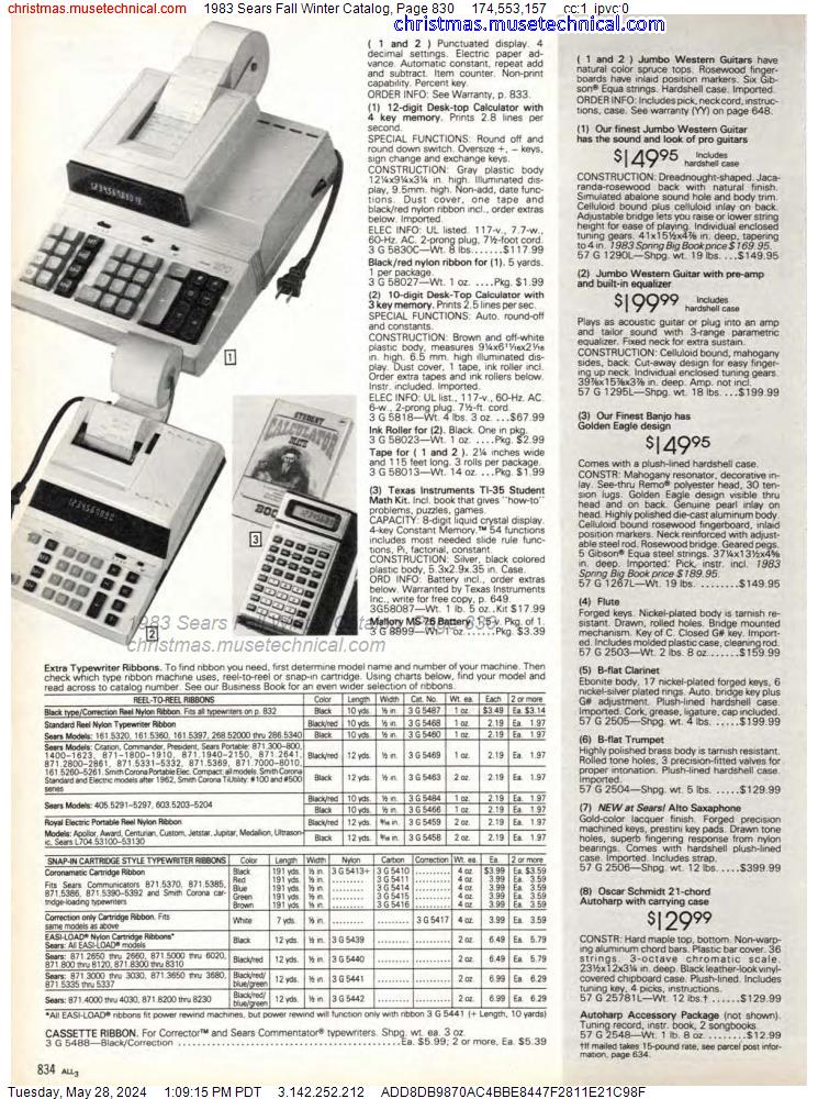 1983 Sears Fall Winter Catalog, Page 830