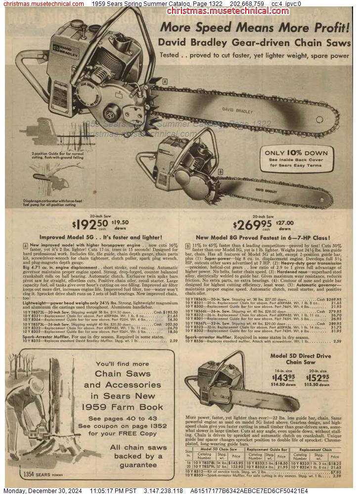 1959 Sears Spring Summer Catalog, Page 1322