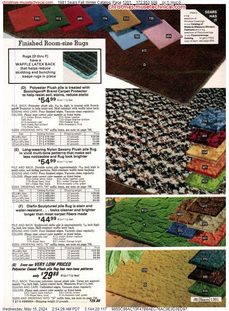 1981 Sears Fall Winter Catalog, Page 1301