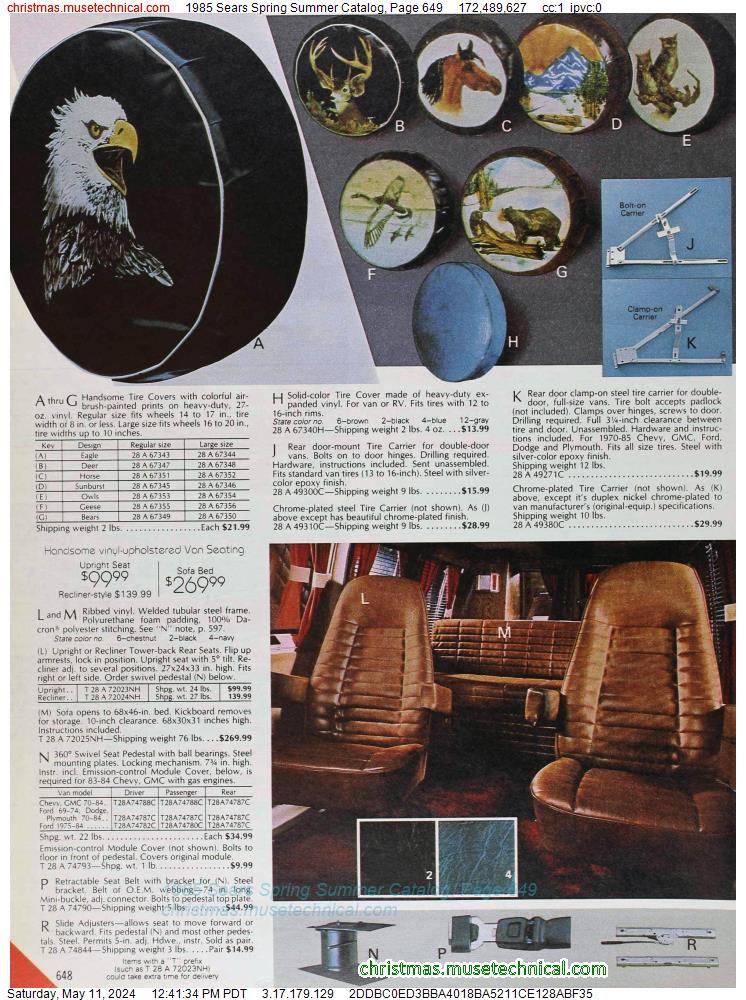 1985 Sears Spring Summer Catalog, Page 649