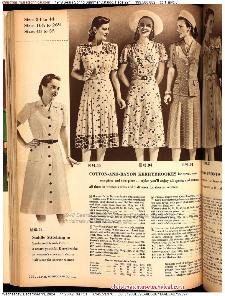 1948 Sears Spring Summer Catalog, Page 224