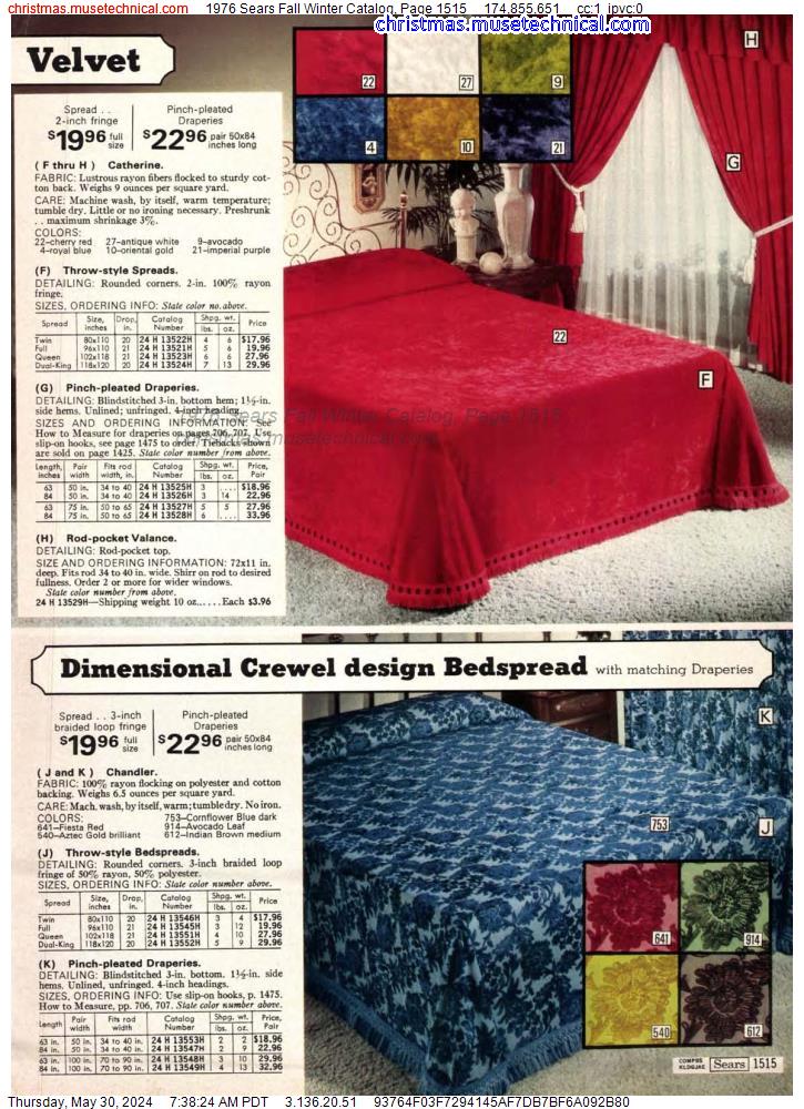 1976 Sears Fall Winter Catalog, Page 1515