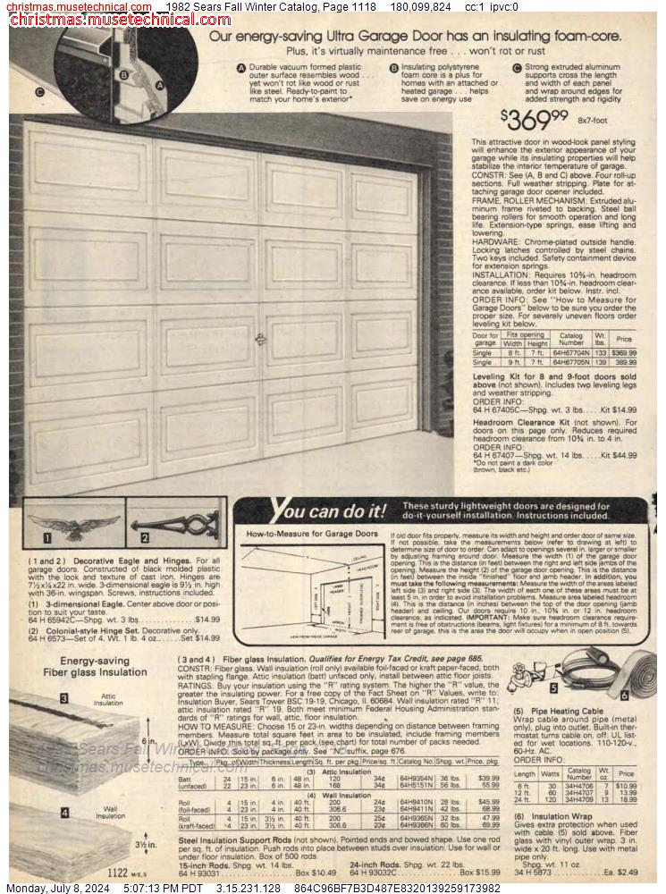 1982 Sears Fall Winter Catalog, Page 1118
