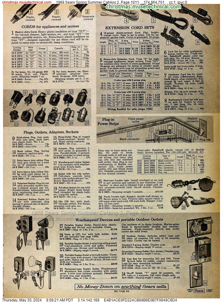 1968 Sears Spring Summer Catalog 2, Page 1011